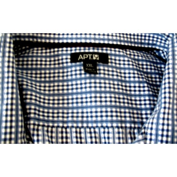 Men’s Apt 9 Slim Fit Button Down Dress Shirt-Blue Plaid- Size XXL - Picture 11 of 11